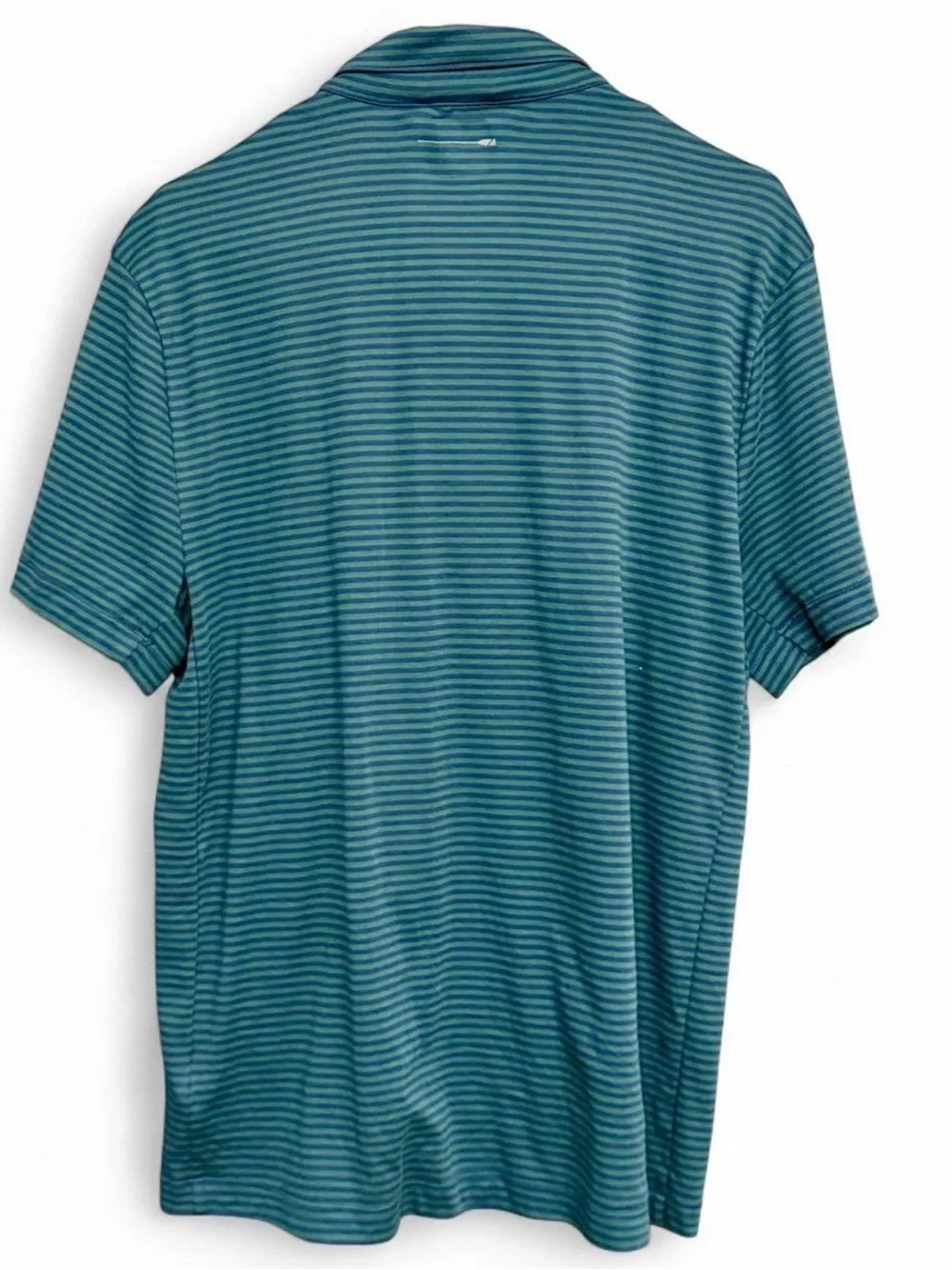 J. Crew Men's Short-Sleeve Striped Polo in Green & Blue {Large}